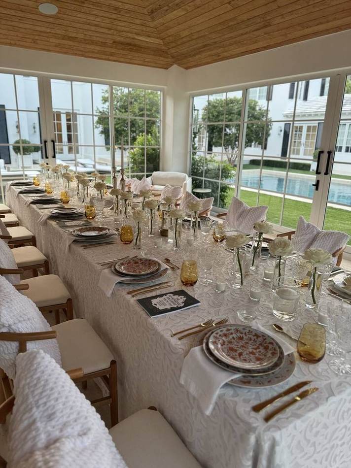 Indoor table by the pool. Chef Tasos Luxury Dining, Miami
