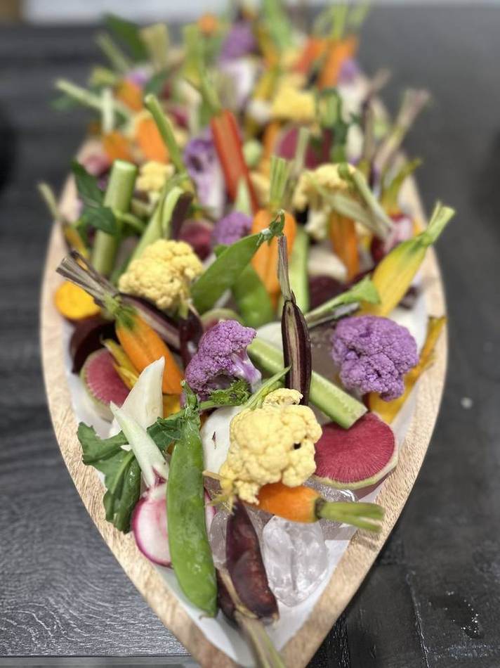 Crudité boat. Chef Tasos Luxury Dining, Miami