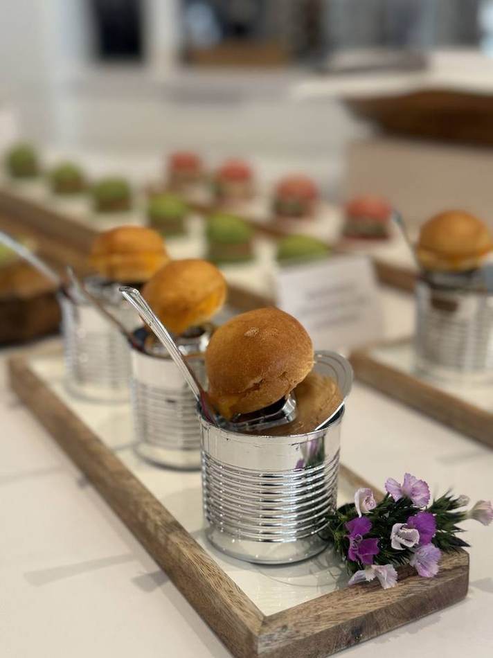 Sliders in tins. Chef Tasos Luxury Dining, Miami