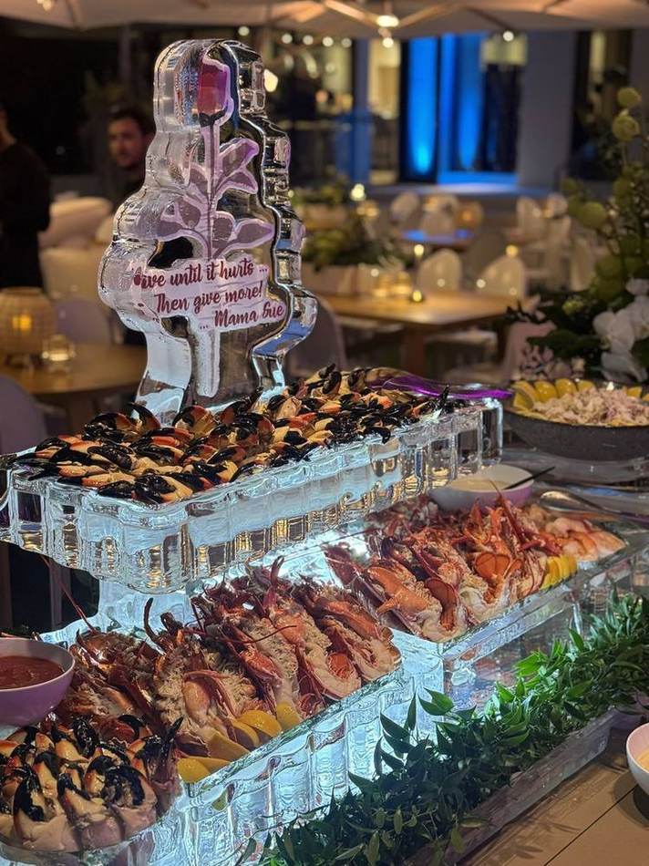Large ice raw bar. Chef Tasos Luxury Dining, Miami
