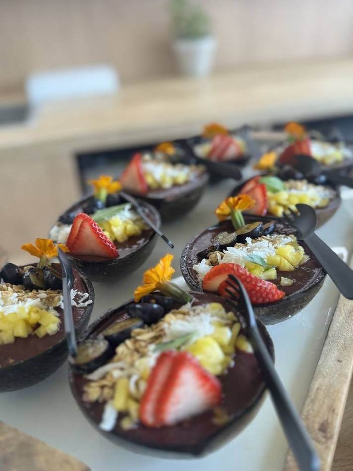 Dessert cups with berries. Chef Tasos Luxury Dining, Miami