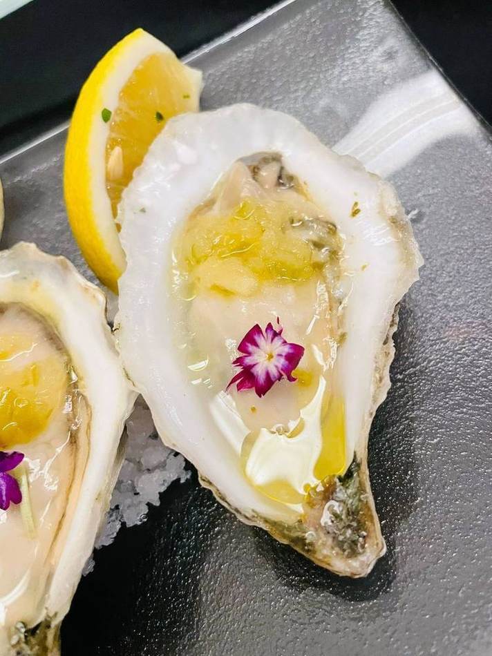 Oysters, close. Chef Tasos Luxury Dining, Miami